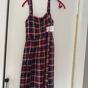 Plaid Woman’s Dress in Red and Blue